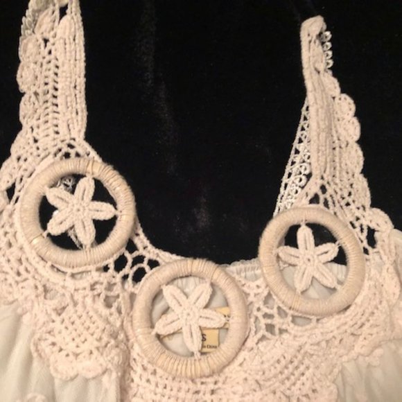 DOUBLE ZERO Size S, Heavily Laced Baby Doll Blouse - Picture 5 of 12